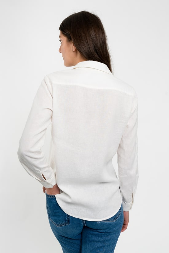 Hanf Damen Basic Bluse weiß Hanf Damen Basic Bluse weiß