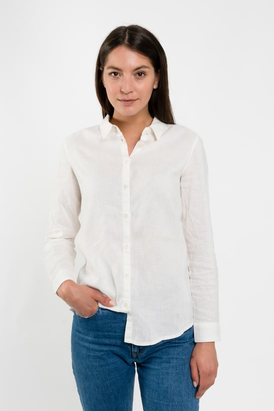 Hanf Damen Basic Bluse weiß Hanf Damen Basic Bluse weiß