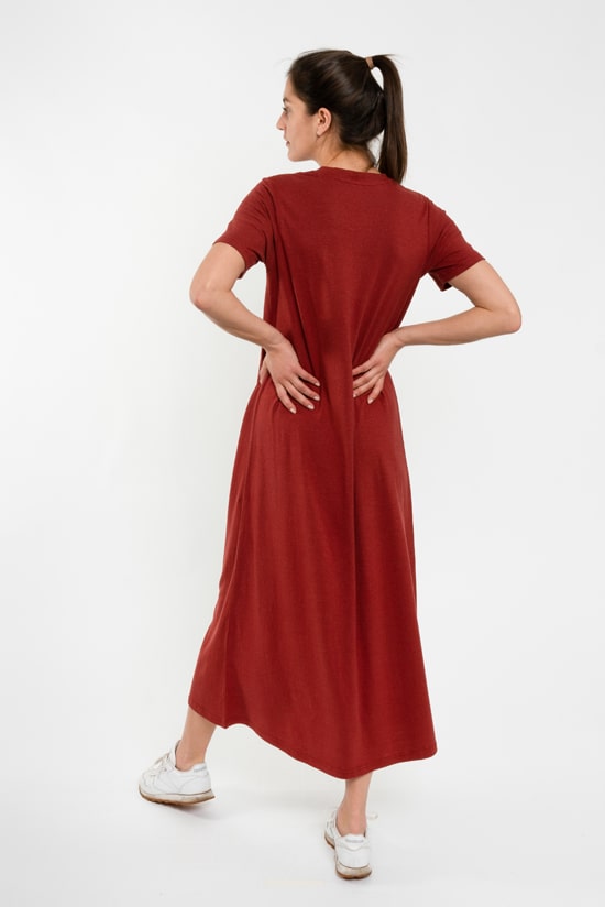 Hanf Jersey Kleid rostrot Hanf Jersey Kleid rostrot