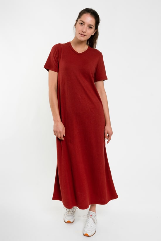 Hanf Jersey Kleid rostrot Hanf Jersey Kleid rostrot