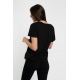 Hanf Damen V-Neck T-Shirt schwarz Hanf Damen V-Neck T-Shirt schwarz