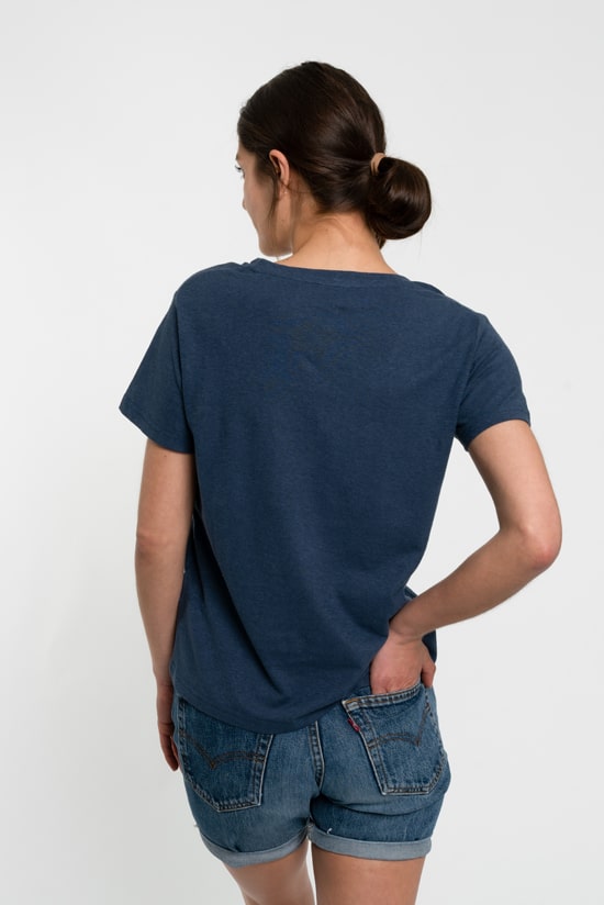 Hanf Damen V-Neck T-Shirt navy Hanf Damen V-Neck T-Shirt navy