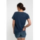Hanf Damen V-Neck T-Shirt navy Hanf Damen V-Neck T-Shirt navy