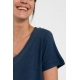 Hanf Damen V-Neck T-Shirt navy Hanf Damen V-Neck T-Shirt navy