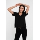 Hanf Damen V-Neck T-Shirt schwarz Hanf Damen V-Neck T-Shirt schwarz