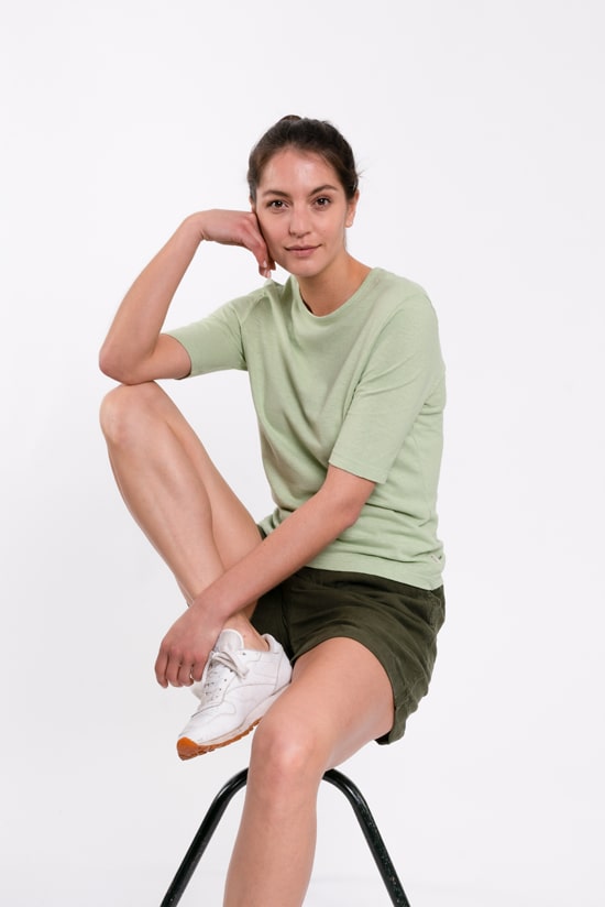Hanf Damen T-Shirt hellgrün Hanf Damen T-Shirt hellgrün