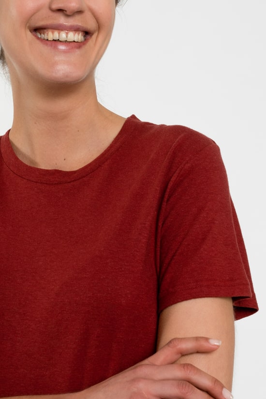 Hanf Damen T-Shirt rostrot Hanf Damen T-Shirt rostrot