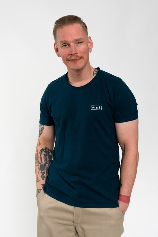 Hanf Herren Print T-Shirt petrol