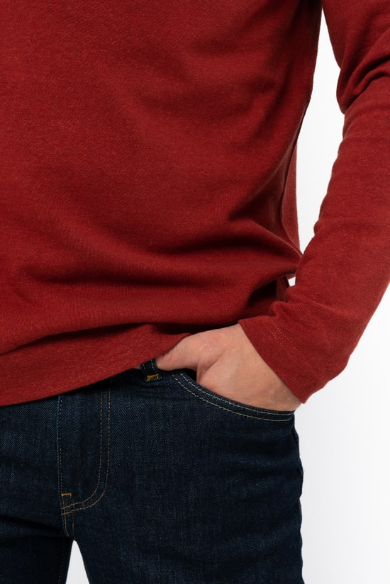 Hanf Herren Longsleeve rostrot